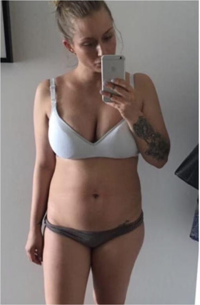Client Emma before RAKHAWY coaching — 68kg starting weight